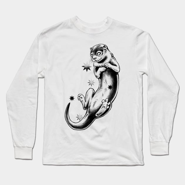 Pencil Tattoo weasel Long Sleeve T-Shirt by kimi.ink.ink